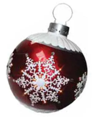 3' Red LED Lit Snowflake Ornament