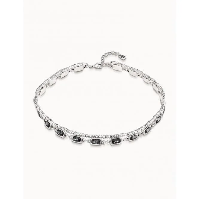 Asceplius Grey Faceted Crystal Necklace