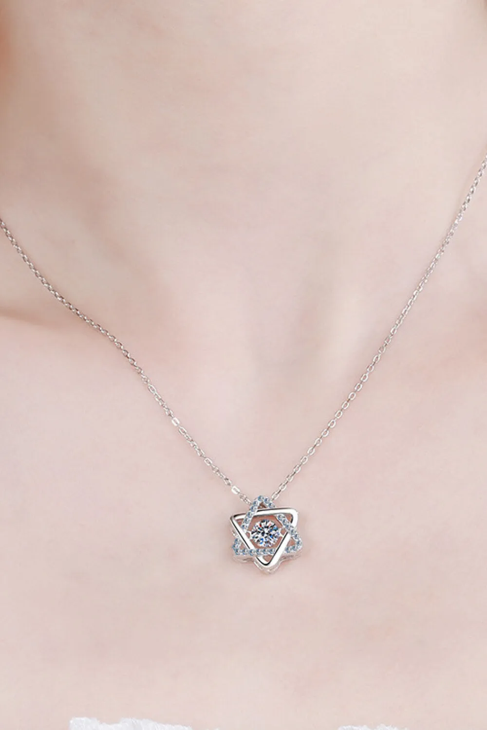 Dancing Moissanite Six-Pointed Star Necklace - Dainty and Delicate