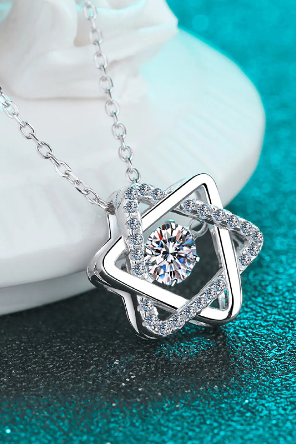 Dancing Moissanite Six-Pointed Star Necklace - Dainty and Delicate