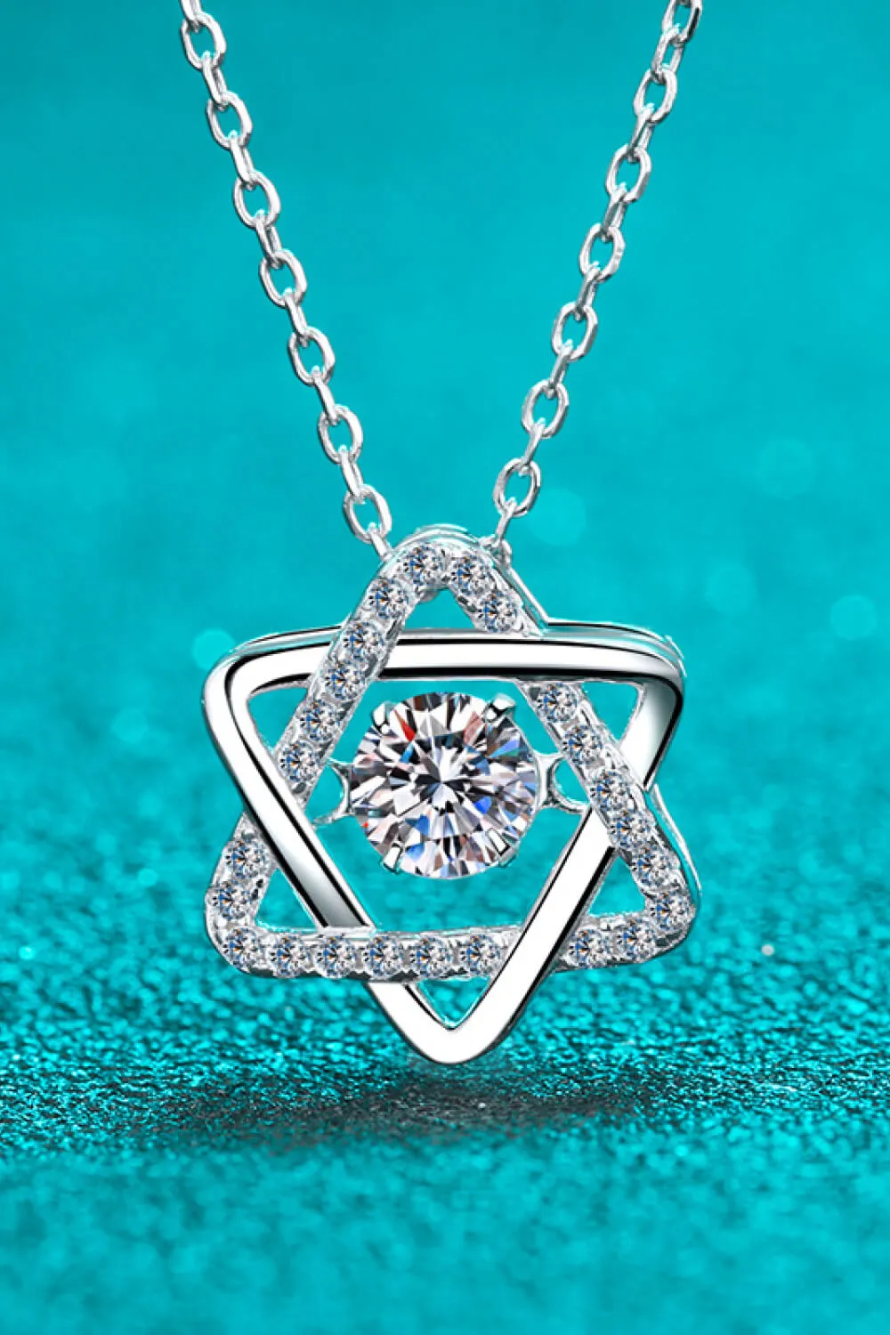 Dancing Moissanite Six-Pointed Star Necklace - Dainty and Delicate