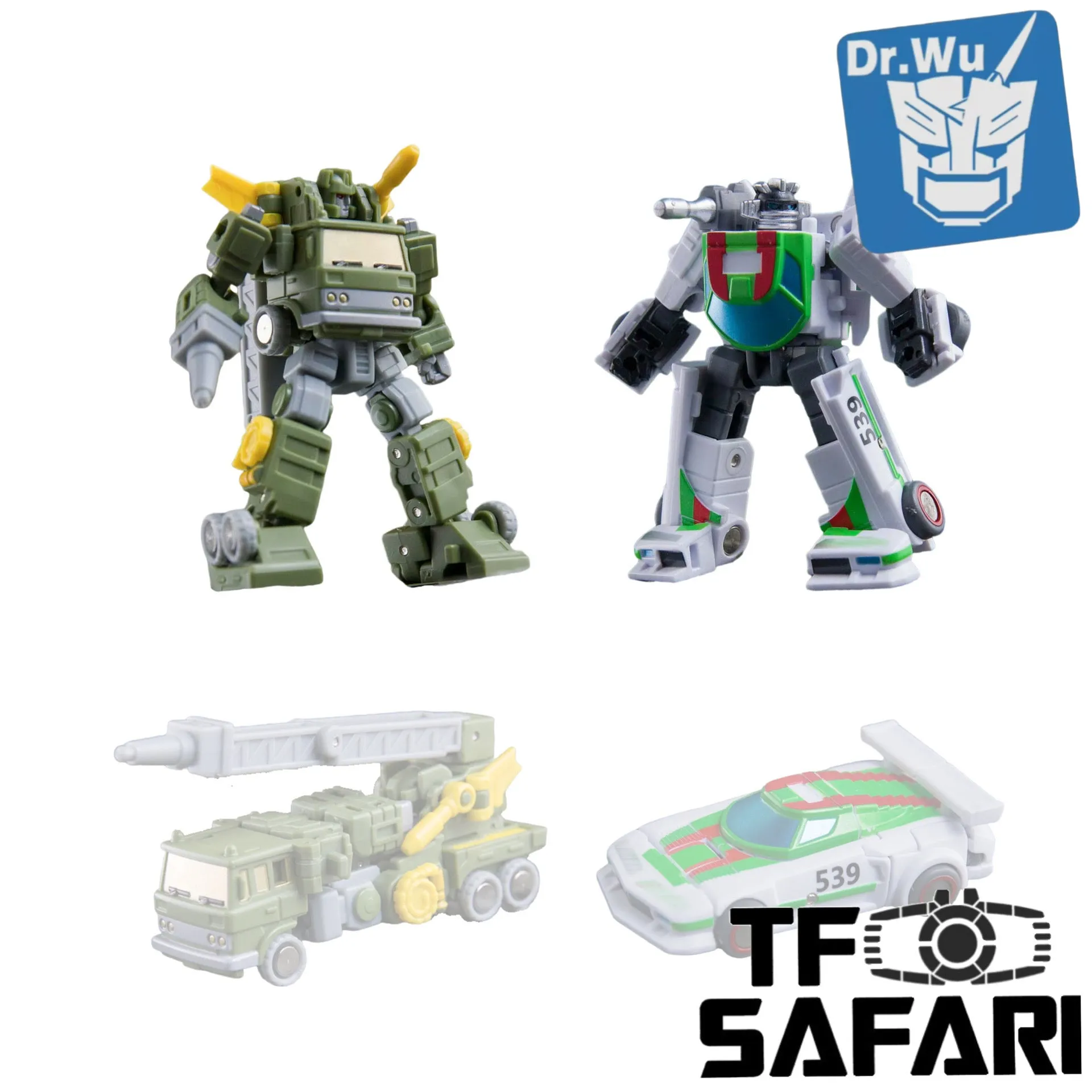 Dr.Wu & Mechanic Studio Extreme Warfare 4 Sets DW-E30 Iron Jack (Wheeljack) / DW-E24M Firefighters (Inferno SG Shattered Glass)  2 in 1 set 4.5cm