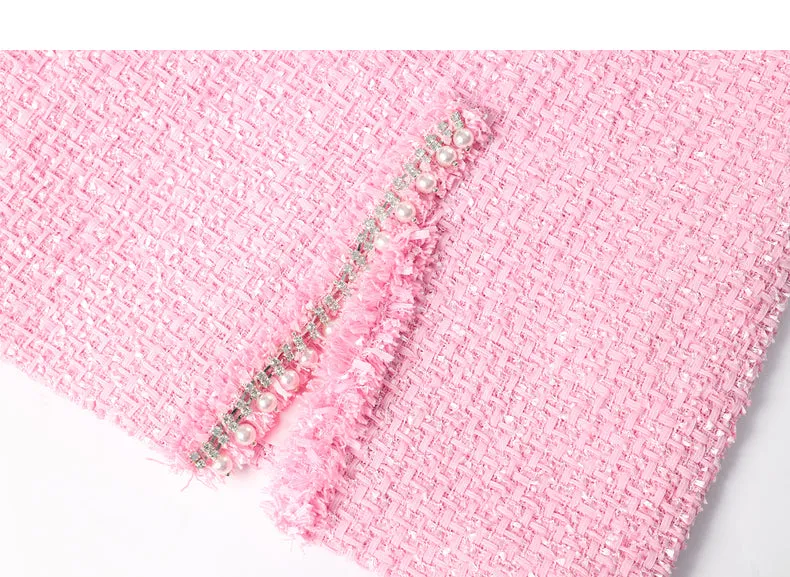 Fall Autumn light luxury bubblegum pink short sleeveless dress - Cien