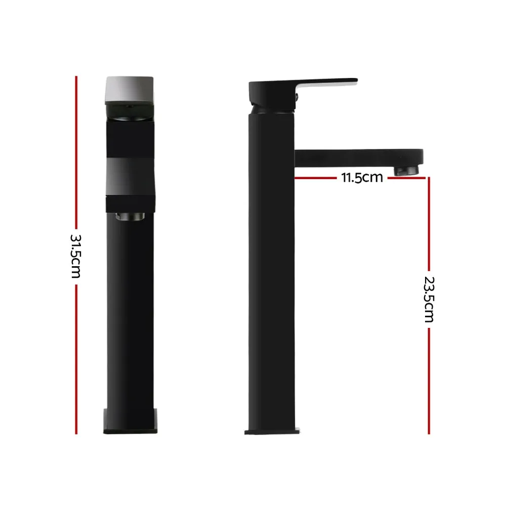 Matte Black Bathroom Basin Mixer Tap - Durable Brass - Cefito
