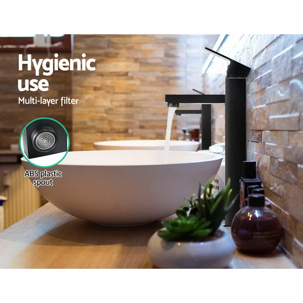 Matte Black Bathroom Basin Mixer Tap - Durable Brass - Cefito