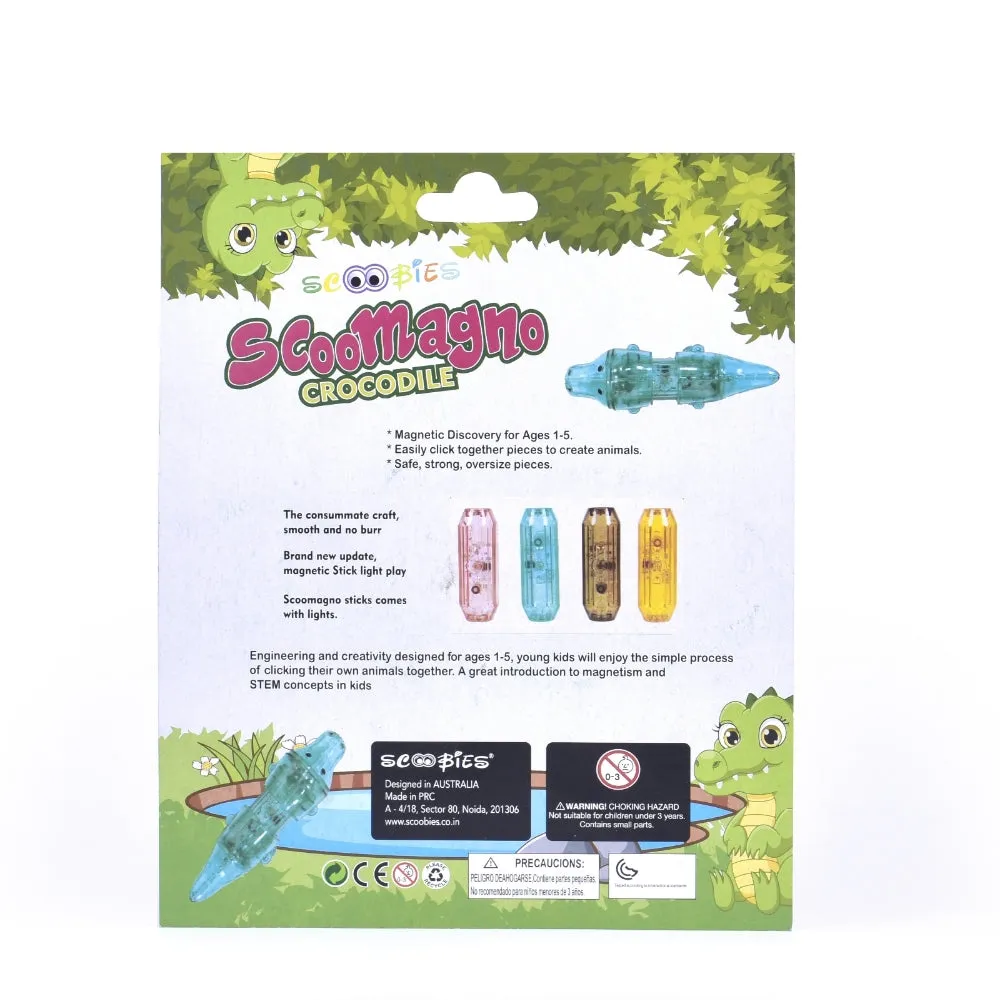Scoomagno Crocodile | With Colour-Changing Light | Fix, Learn & Play | STEM Educational Toy | Ideal Gifting Option