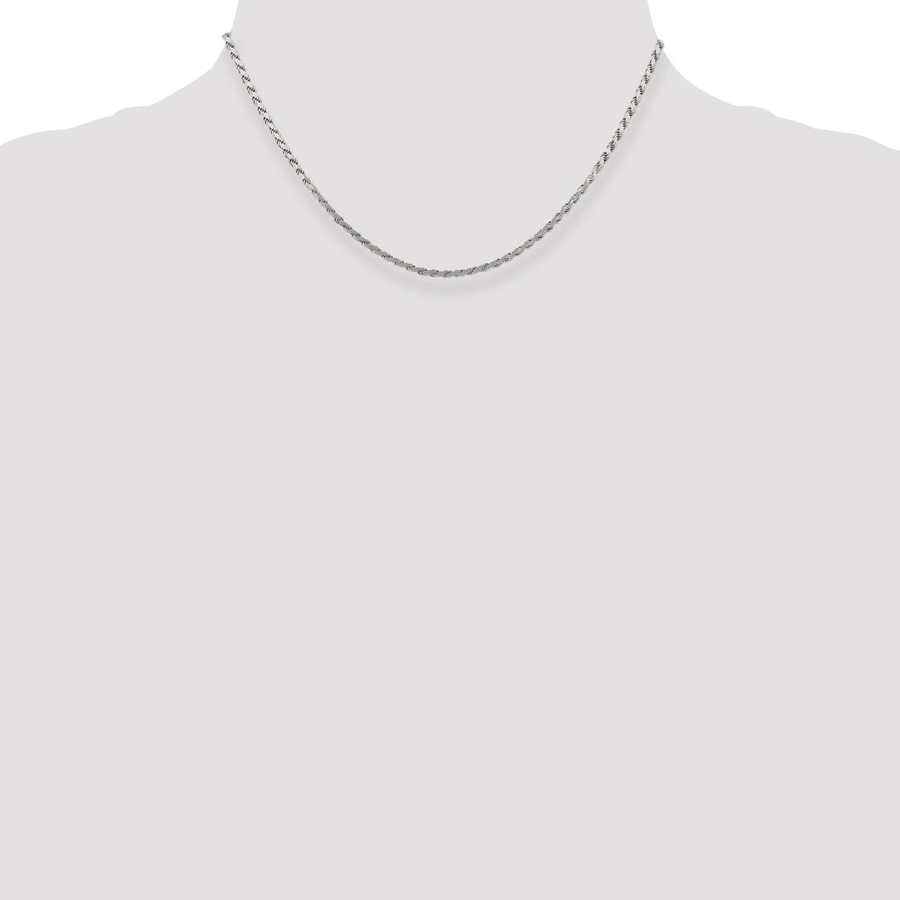 Silver Polished 2.25-mm Solid Flat Rope Chain