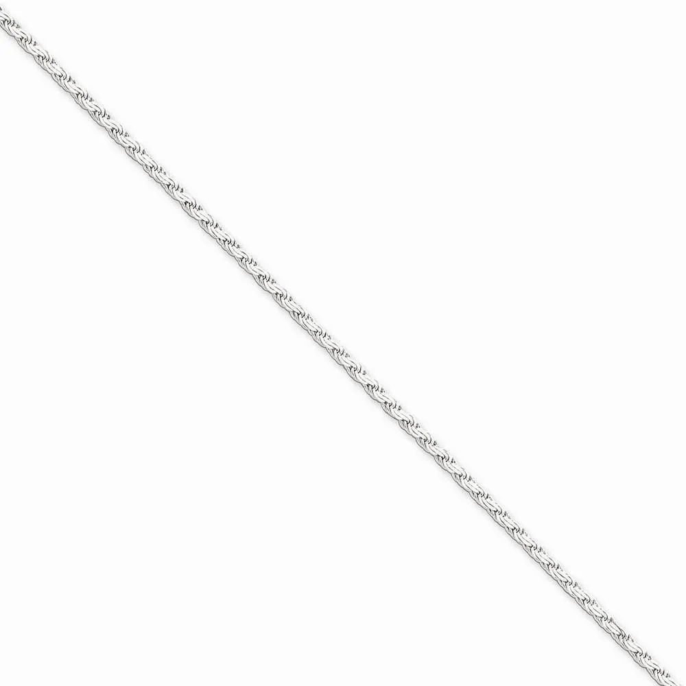 Silver Polished 2.25-mm Solid Flat Rope Chain